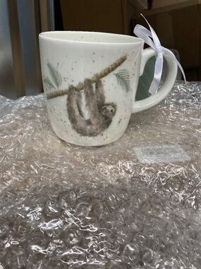 Royal Worcester Wrendale Sloth Mug “Hanging Around” NEW 14oz Gift